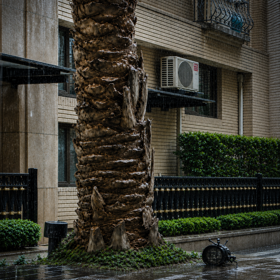 （冷水管）漏水 以為是下雨社區 花圃漏水